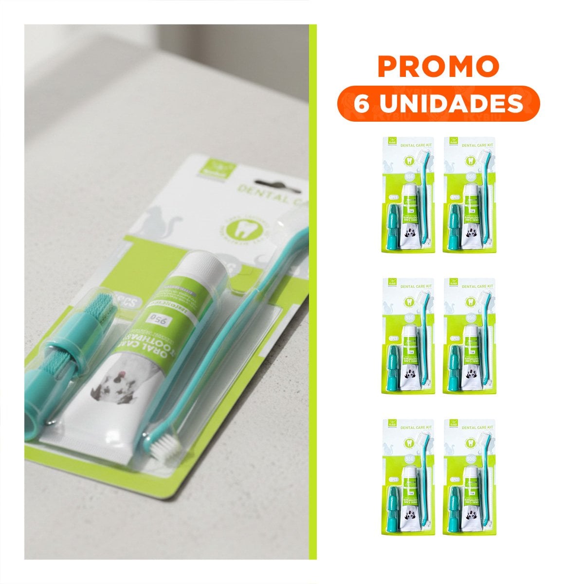 PACK6 SOLUCION HIGIENE DENTAL VERDE AGUA FUNCIONAL PARA USO EN EL HOGAR - 1