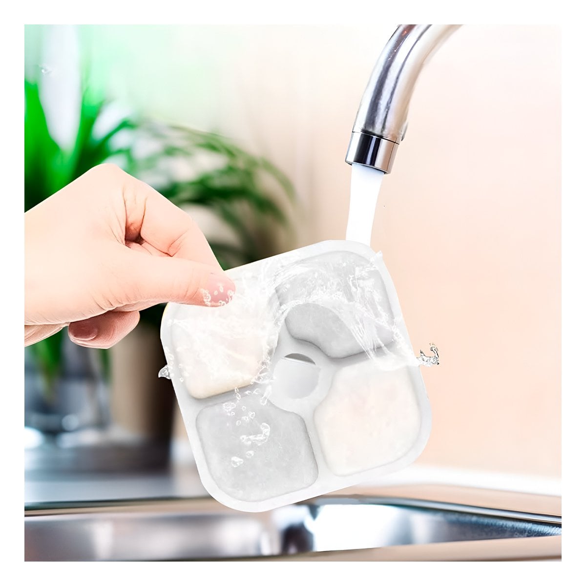 SISTEMA DE FILTRADO PARA FUENTE DE AGUA BLANCO CUADRADO BORDES CURVOS Y+LIGAS REGALO - 1