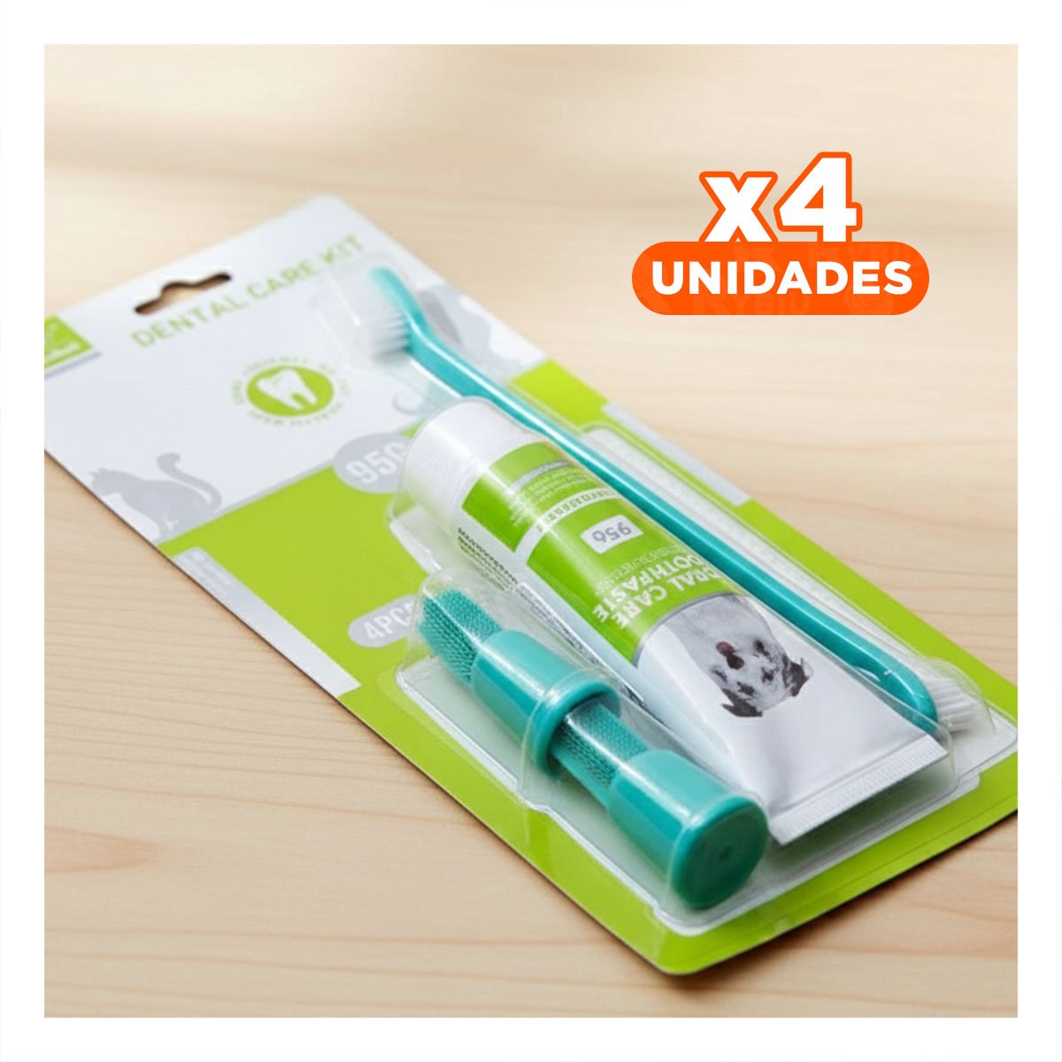 PACK4 COLECCION HIGIENE BUCAL VERDE AGUA COMPACTA CON IMPLEMENTOS MODERNOS - 1