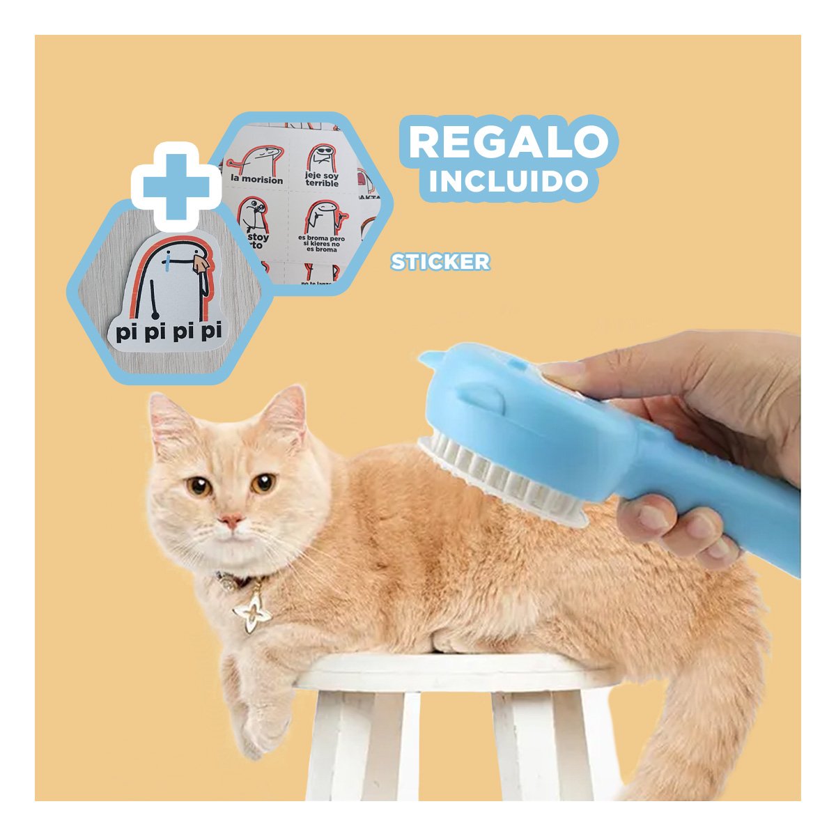 PRODUCTO CELESTE DE CUIDADO ANIMAL CON PEINADO A VAPOR Y+REGALO STICKER - 1