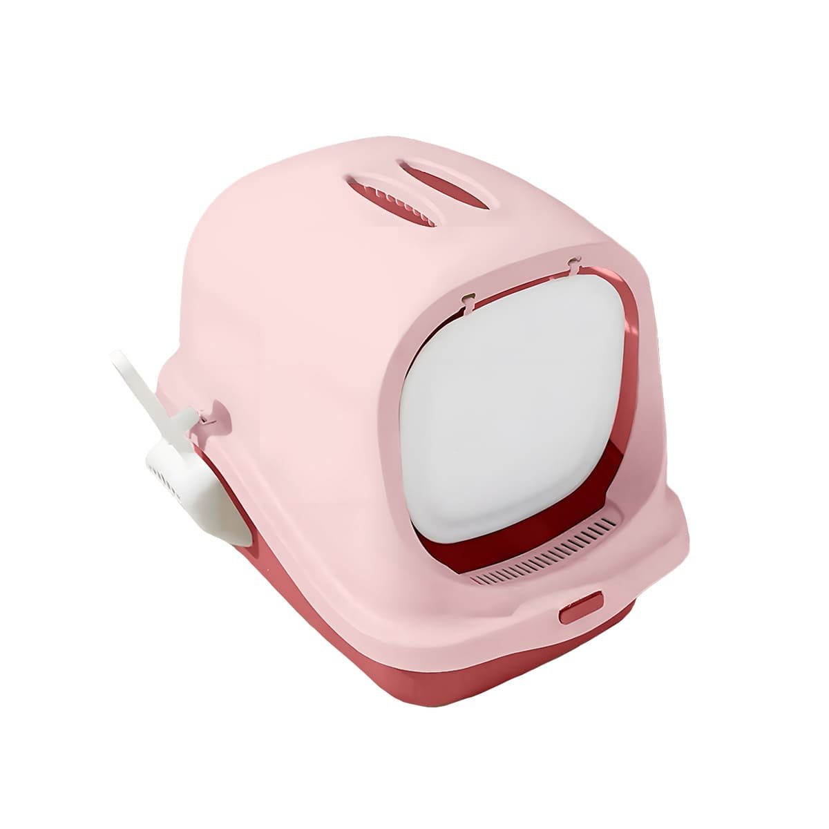ESPACIO DE ARENA CERRADO CON PALA PARA GATO ROSADO EN CASA COMODO Y+REGALO STICKER - 3