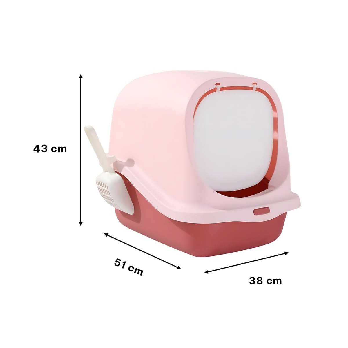 ESPACIO DE ARENA CERRADO CON PALA PARA GATO ROSADO EN CASA COMODO Y+REGALO STICKER - 4