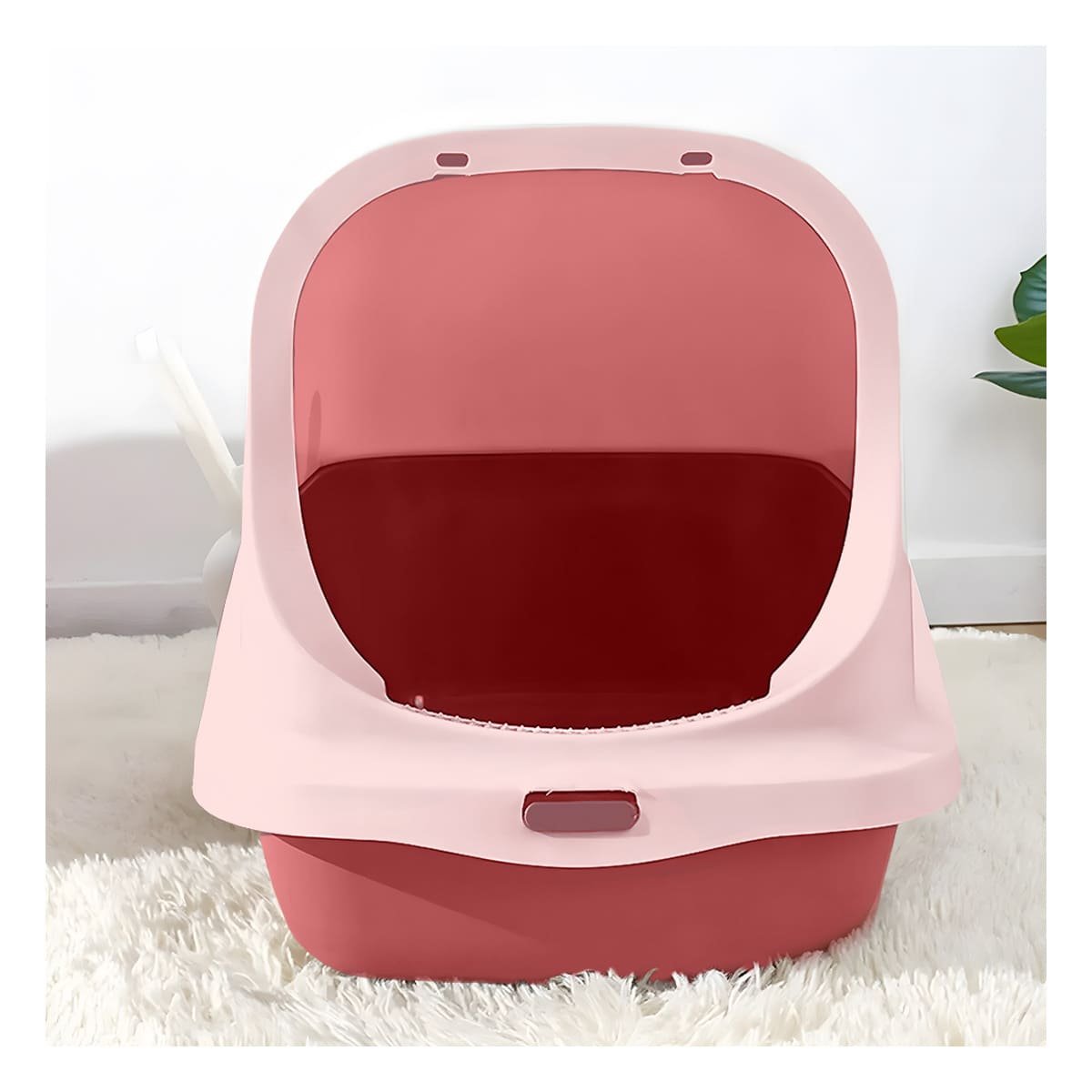 ESPACIO DE ARENA CERRADO CON PALA PARA GATO ROSADO EN CASA COMODO Y+REGALO STICKER - 5
