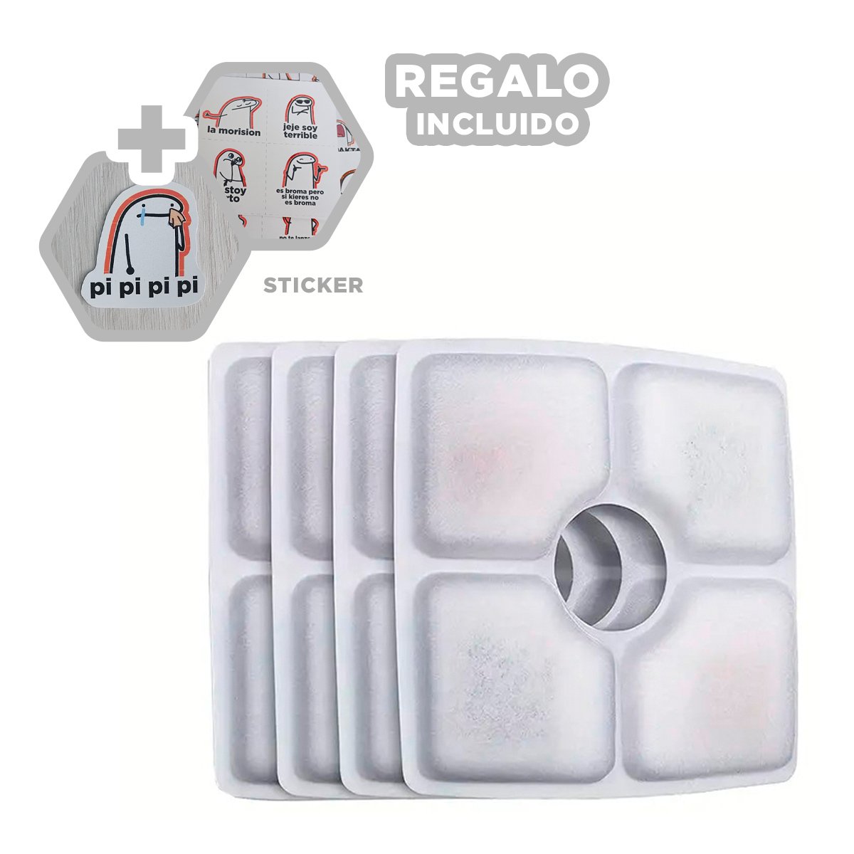 PIEZAS DE REEMPLAZO PARA FUENTE DE AGUA BLANCO CUADRADO BORDES CURVOS Y+REGALO STICKER - 1
