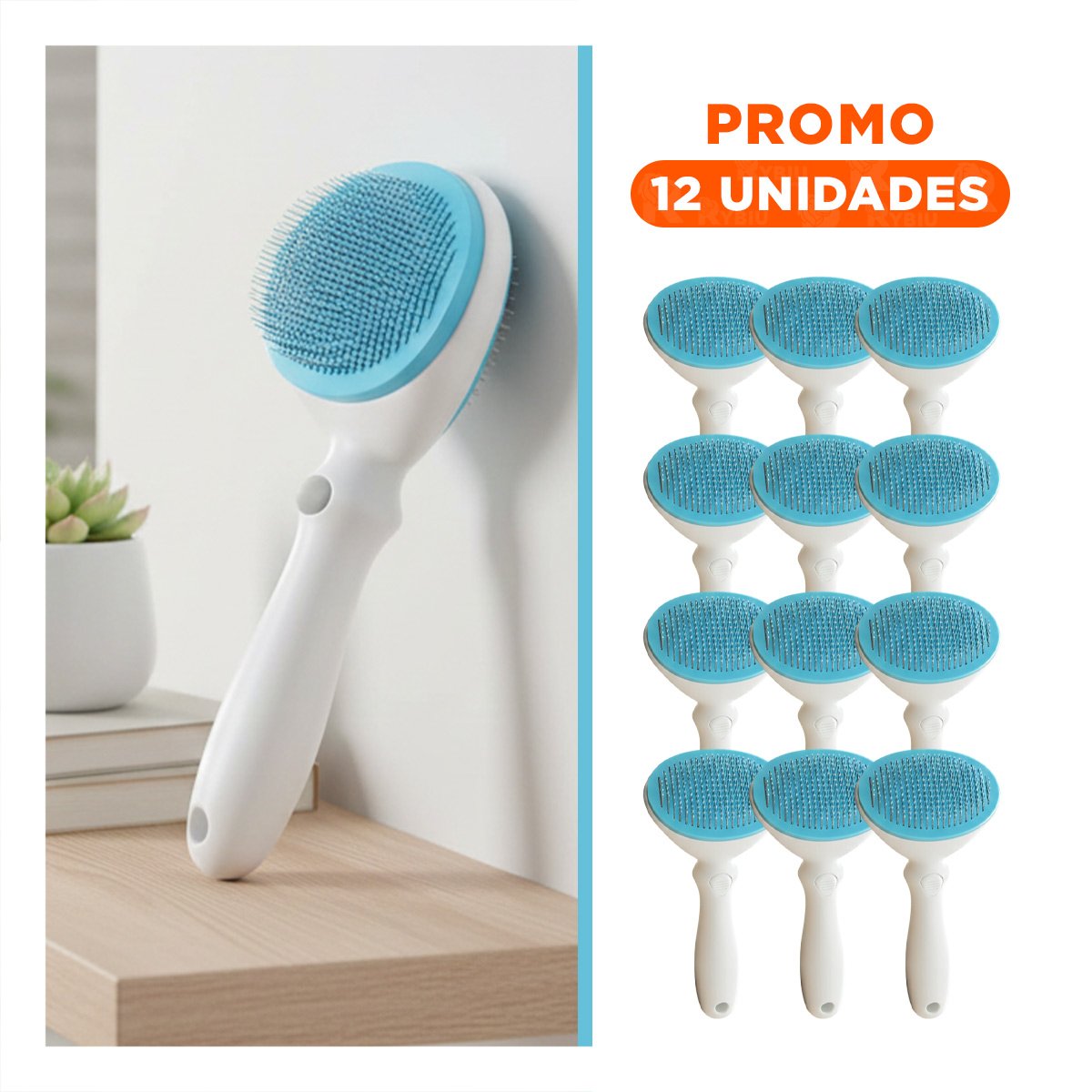PACK12 HERRAMIENTA DOMESTICA CELESTE Y BLANCO PARA PRENDAS Y TAPIZ Y+REGALO STICKER - 1