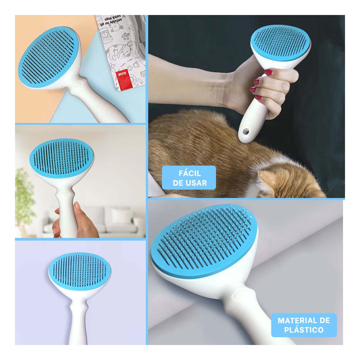 DISPOSITIVO REMOVEDOR DE PELUSA CELESTE Y BLANCO PARA MASCOTAS Y HOGAR Y+LIGAS REGALO - 5
