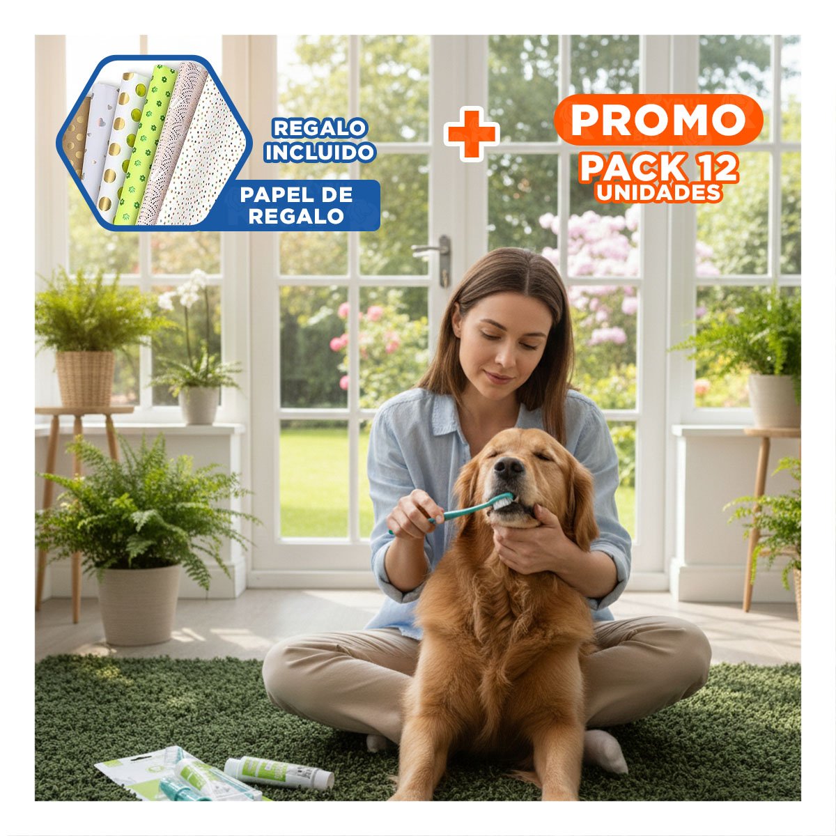 PACK12 ORGANIZADOR CUIDADO DENTAL VERDE AGUA FUNCIONAL PARA ASEO EN CASA Y+PAPEL REGALO - 1