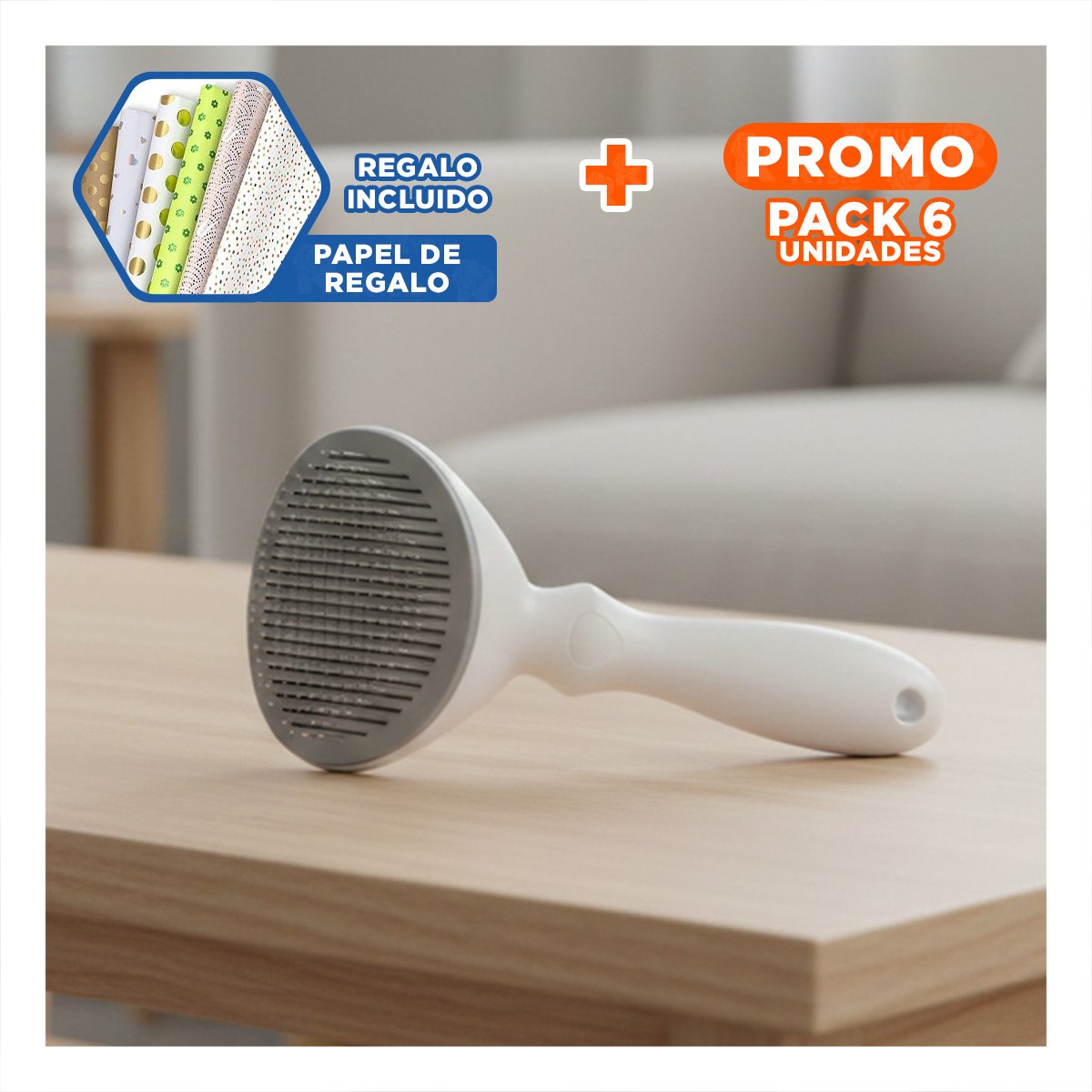 PACK6 DISPOSITIVO MANUAL PLOMO Y BLANCO PARA PELUSA EN ROPA Y SOFA Y+PAPEL REGALO - 1