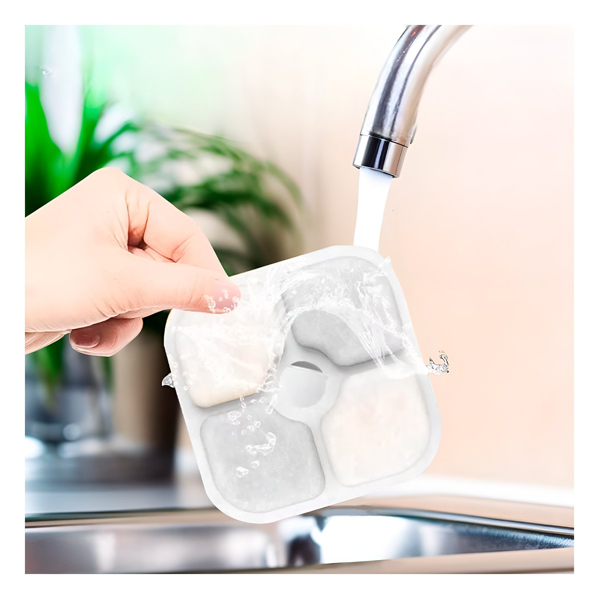 UNIDADES DE FILTRADO PARA FUENTE DE AGUA BLANCO CUADRADO BORDES CURVOS Y+PAPEL REGALO - 2