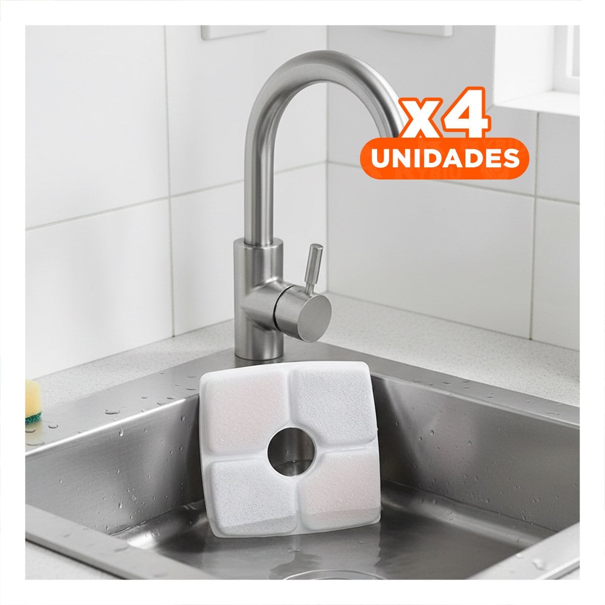 PACK4 BLOQUE DE REPUESTO PARA FUENTE DE AGUA BLANCO CUADRADO BORDES CURVOS - 1