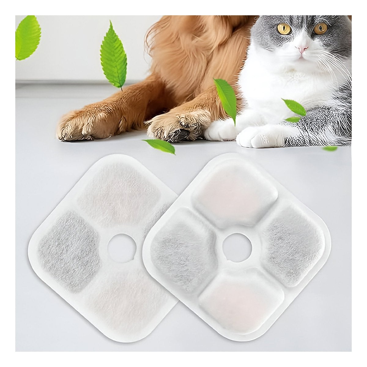 PACK4 BLOQUE DE REPUESTO PARA FUENTE DE AGUA BLANCO CUADRADO BORDES CURVOS - 3
