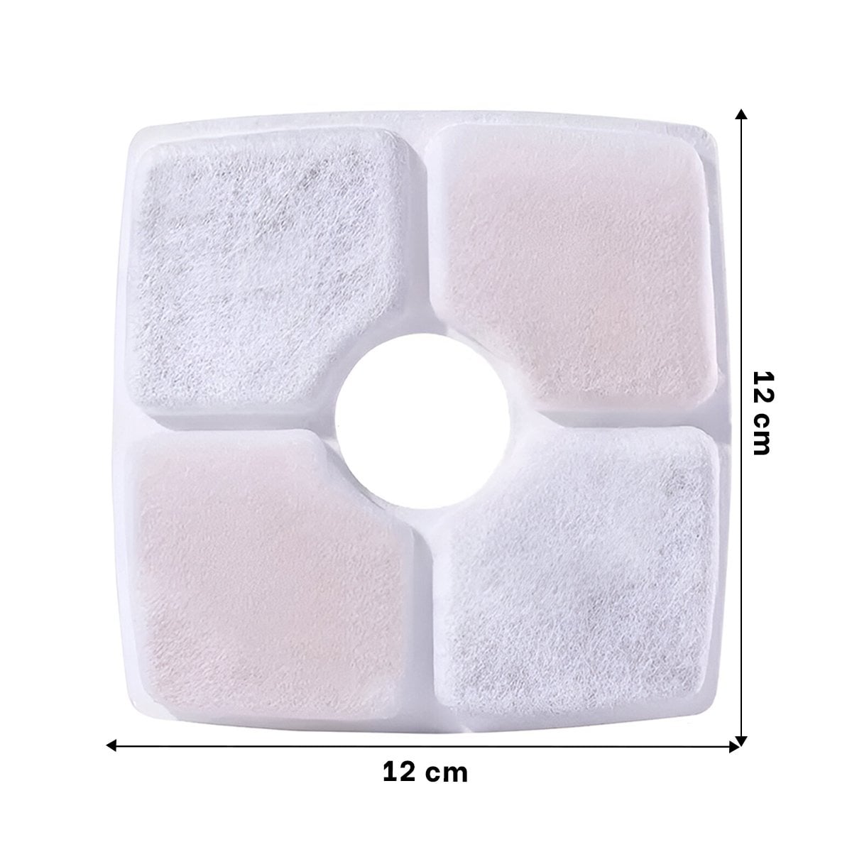 PACK4 BLOQUE DE REPUESTO PARA FUENTE DE AGUA BLANCO CUADRADO BORDES CURVOS - 4
