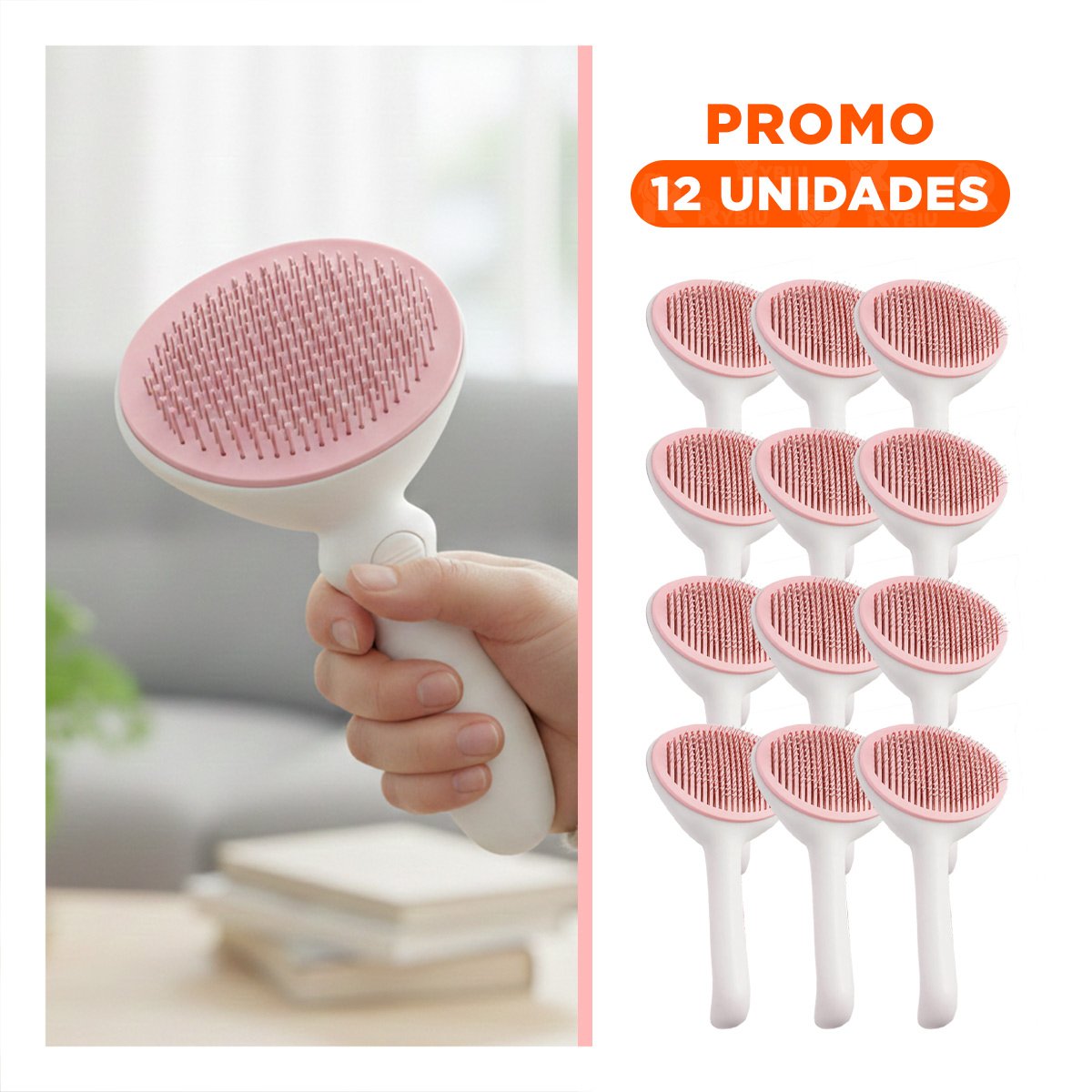 PACK12 HERRAMIENTA DOMESTICA ROSADO Y BLANCO PARA PRENDAS Y TAPIZ Y+REGALO STICKER - 1