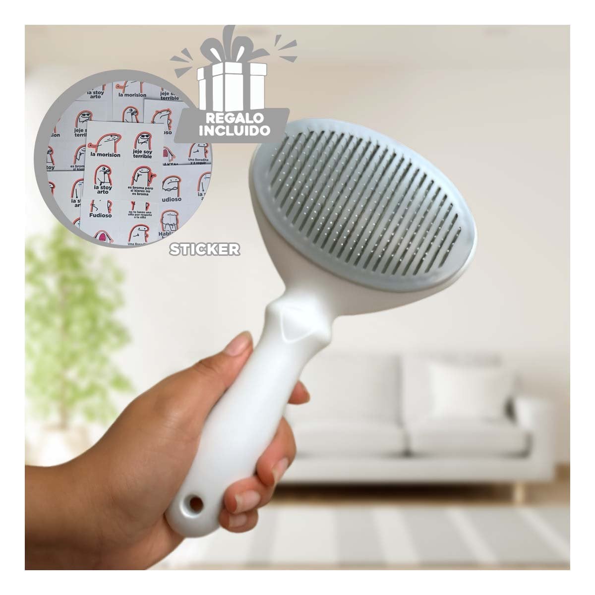 UTENSILIO PARA RETIRAR PELUSA PLOMO Y BLANCO USO DIARIO EN EL HOGAR Y+REGALO STICKER - 1
