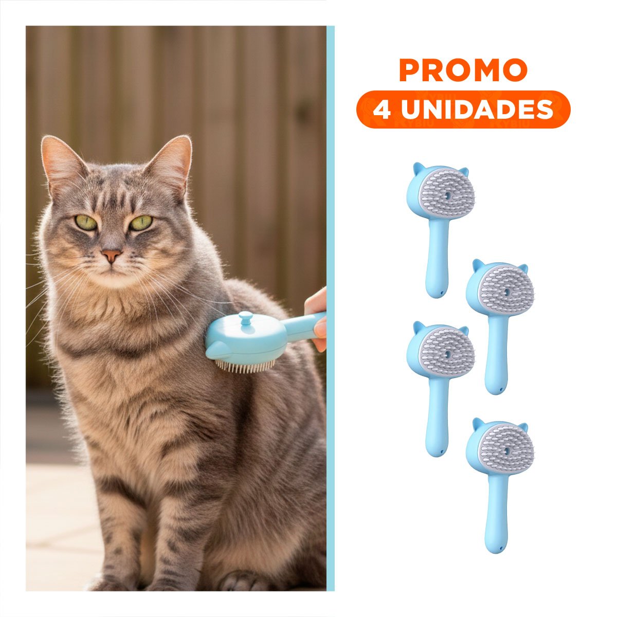 PACK4 COMPLEMENTO CELESTE MODERNO PARA PEINAR MASCOTAS CON SISTEMA A VAPOR Y+REGALO STICKER - 1
