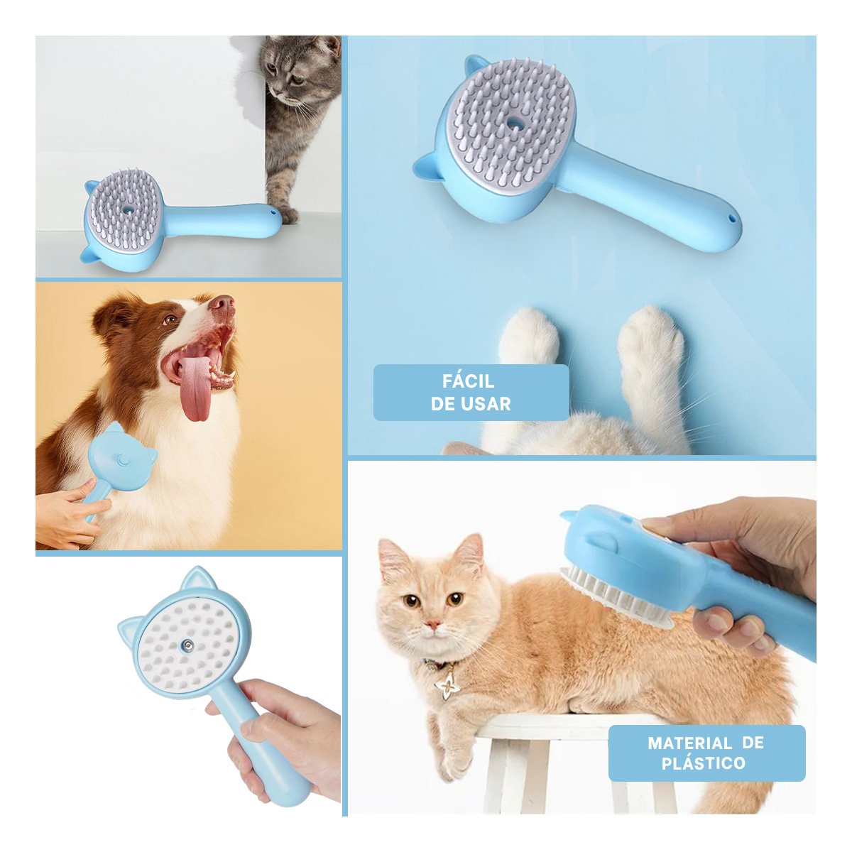 PACK6 SISTEMA CELESTE PRACTICO DE CEPILLADO PARA MASCOTAS CON VAPOR Y+PAPEL REGALO - 3