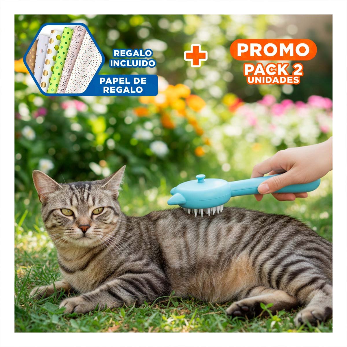 PACK2 HERRAMIENTA CELESTE DE LIMPIEZA ANIMAL CON FUNCION A VAPOR Y+PAPEL REGALO - 1