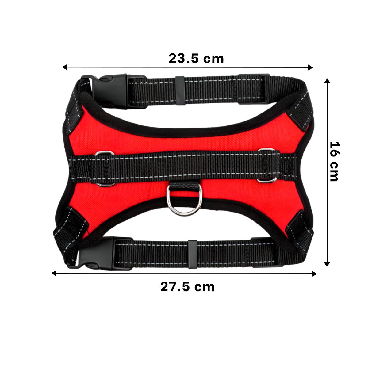 PACK12 CHALECO ERGONOMICO EN H PARA MASCOTA TALLA M SEGURO ROJO Y+REGALO STICKER - 4