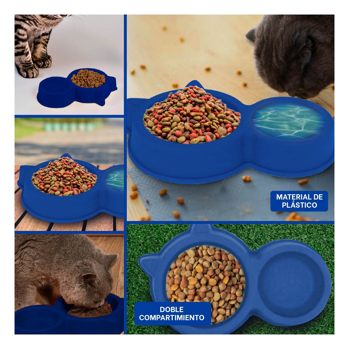 PACK6 KIT MASCOTA DOBLE CON OREJAS DE GATO AZUL MARINO RESISTENTE Y+PAPEL REGALO - 3