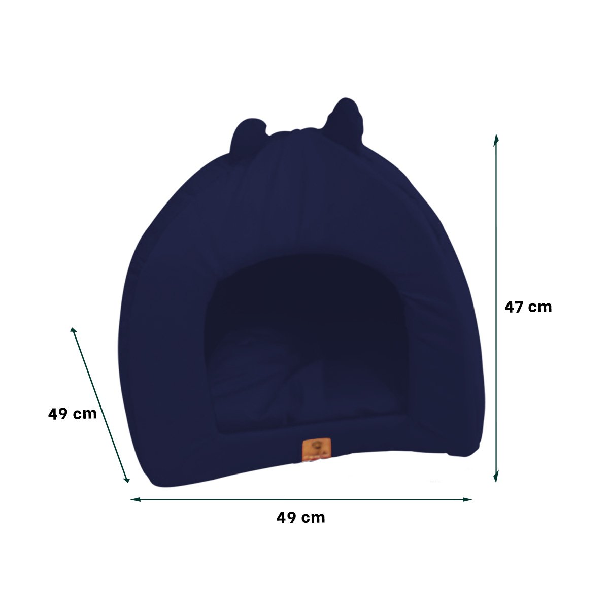 PACK4 GUARIDA TIPO IGLU PARA MASCOTA TALLA L ESTAMPADO GATITOS AZUL MARINO Y+REGALO STICKER - 4