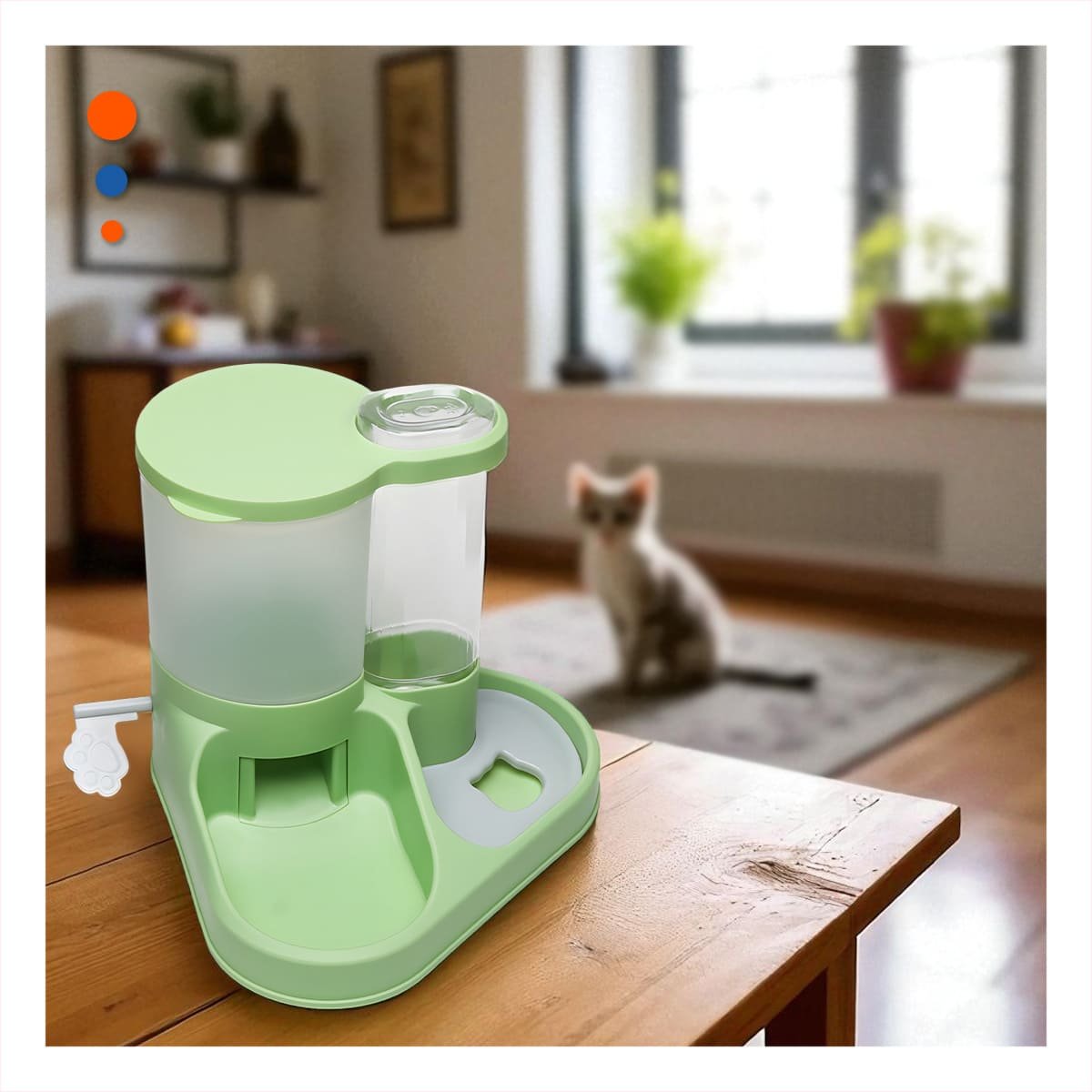 EQUIPO DE COMIDA Y AGUA PARA MASCOTA CON LLAVE FUNCIONAL Y+LIGAS REGALO - 2