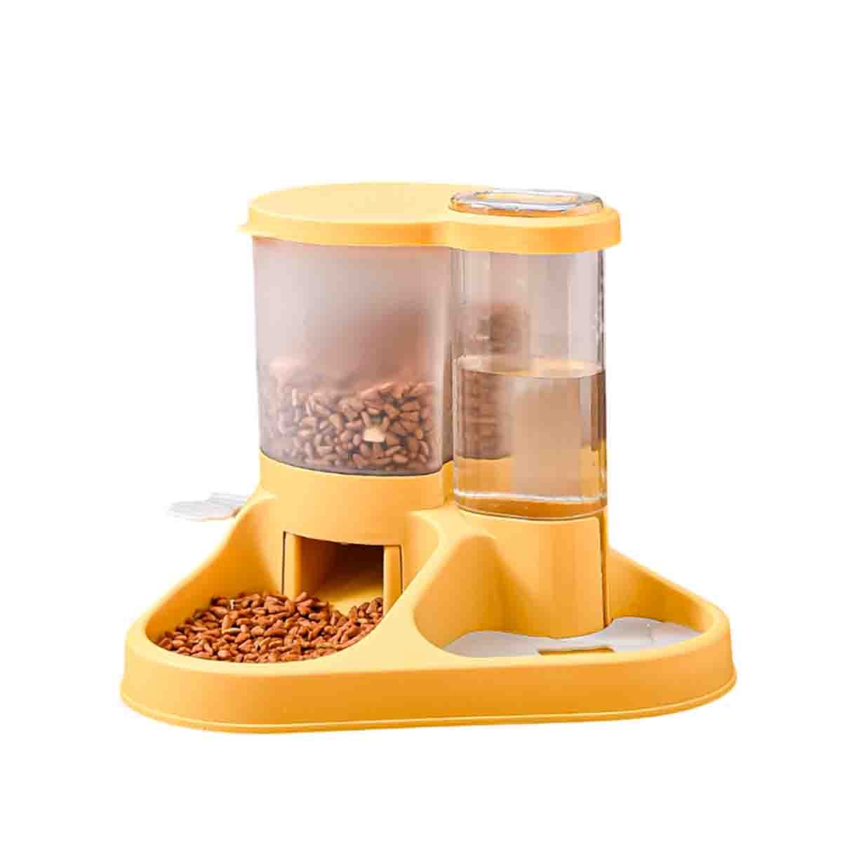 UNIDAD DE ALIMENTACION Y BEBIDA PARA MASCOTA CON LLAVE AMARILLO SEGURO Y+PAPEL REGALO - 1