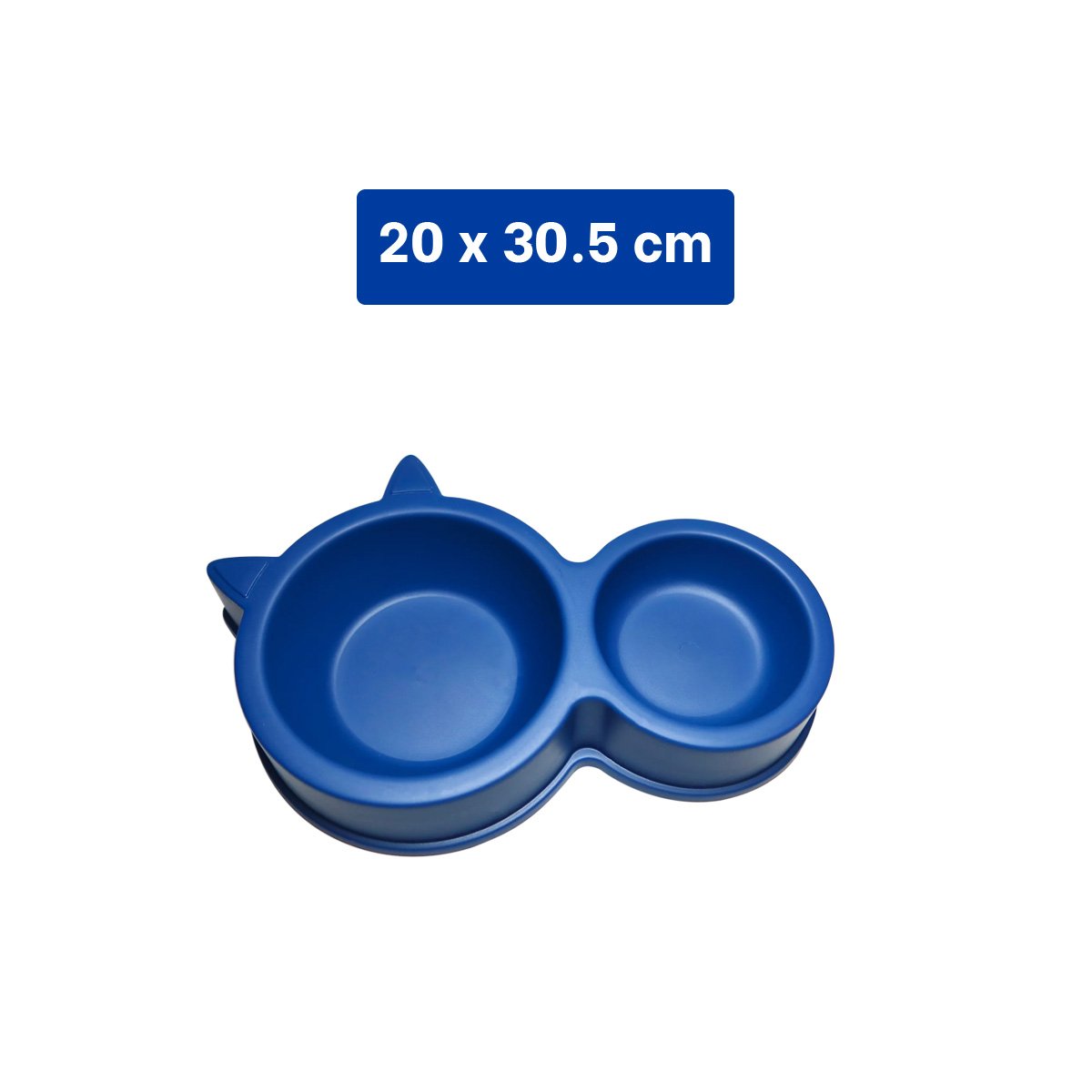 CONTENEDOR DOBLE CON OREJAS DE GATO PARA MASCOTA AZUL MARINO PRACTICO Y+REGALO STICKER - 4