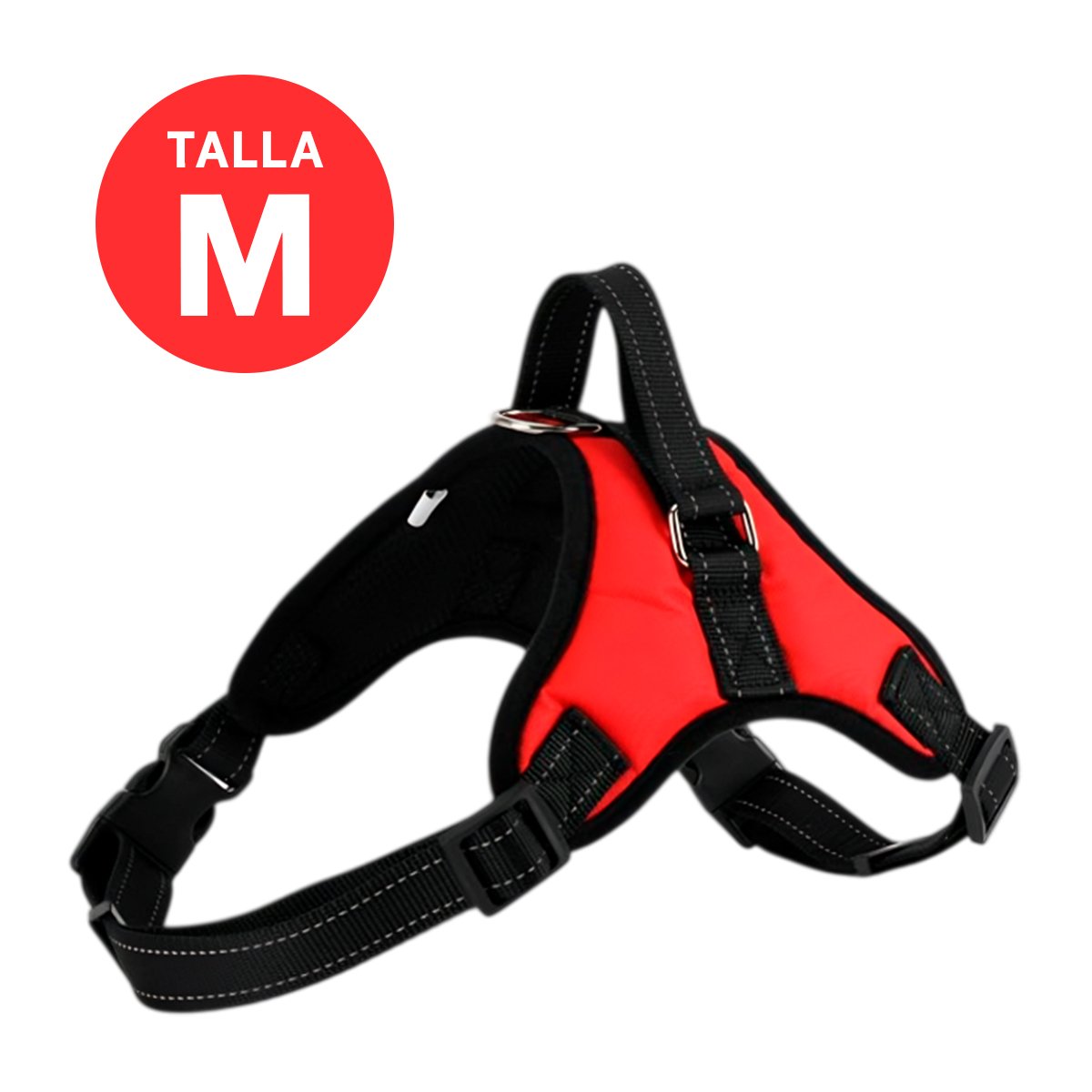 PACK2 ACCESORIO CORPORAL EN H PARA PERRO TALLA M FIRME ROJO Y+REGALO STICKER - 4