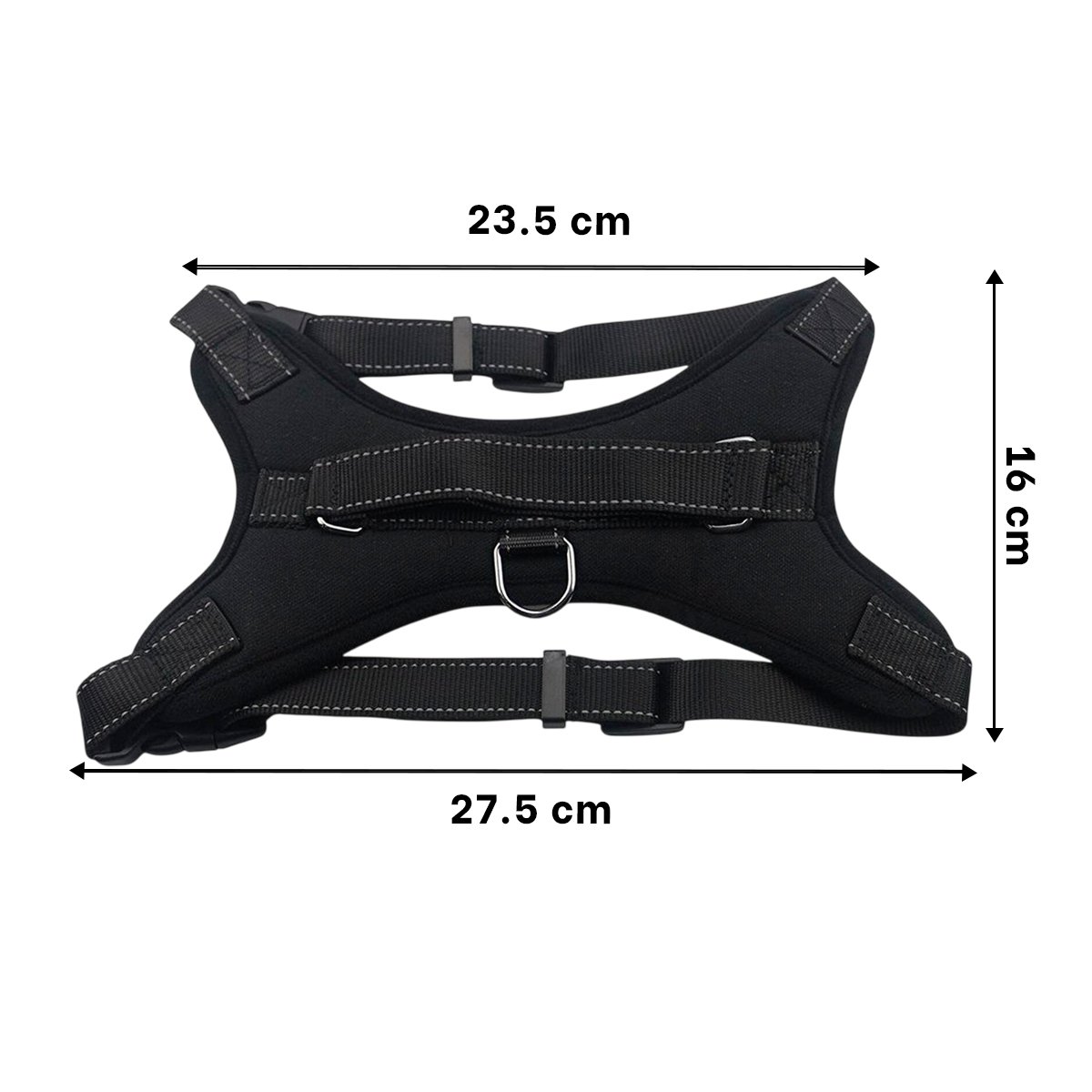 SISTEMA DE ARNES EN H PARA PERRO TALLA M CON AJUSTE FIRME NEGRO - 4