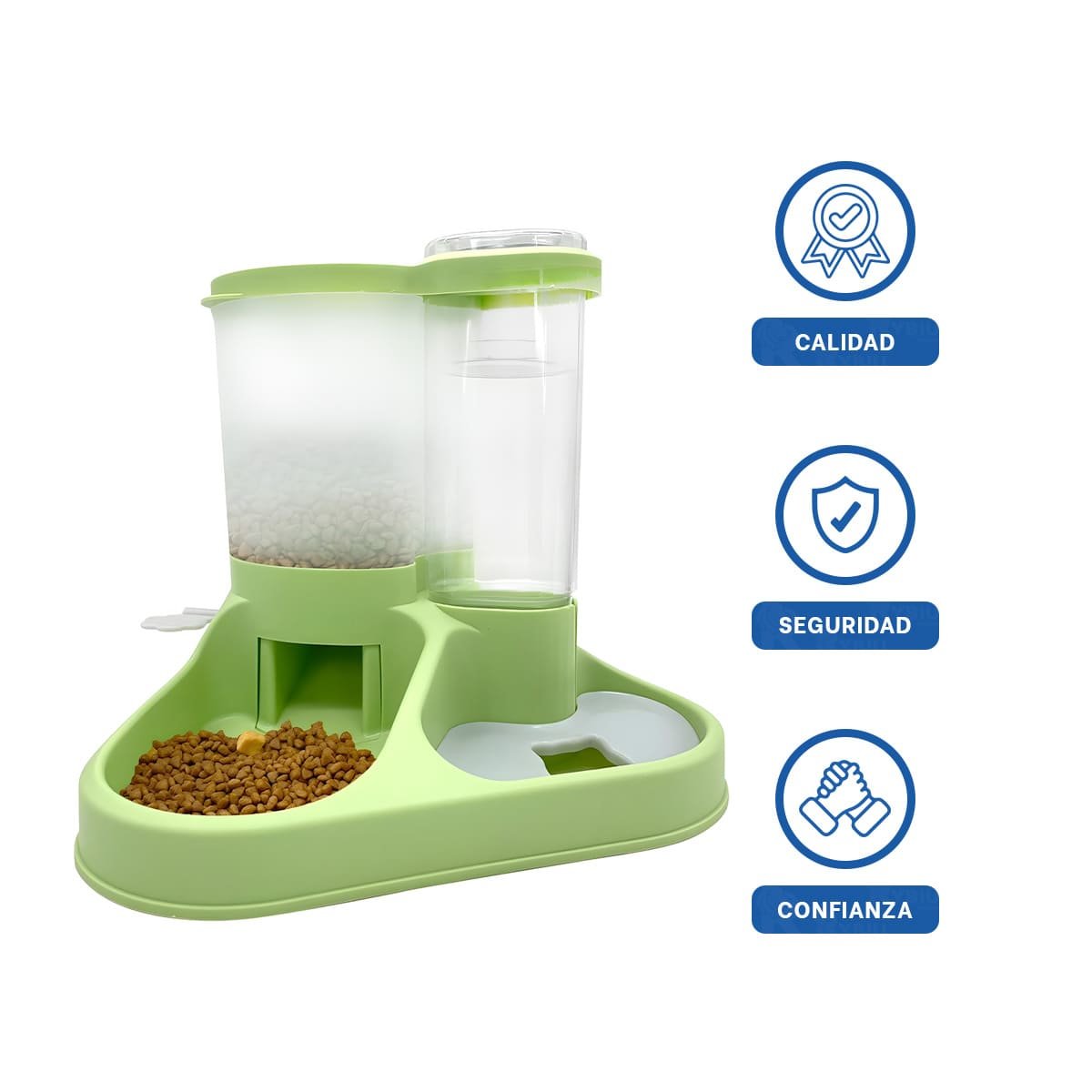 COMEDERO Y BEBEDERO UNIDO PARA MASCOTA CON LLAVE PRACTICO - 3