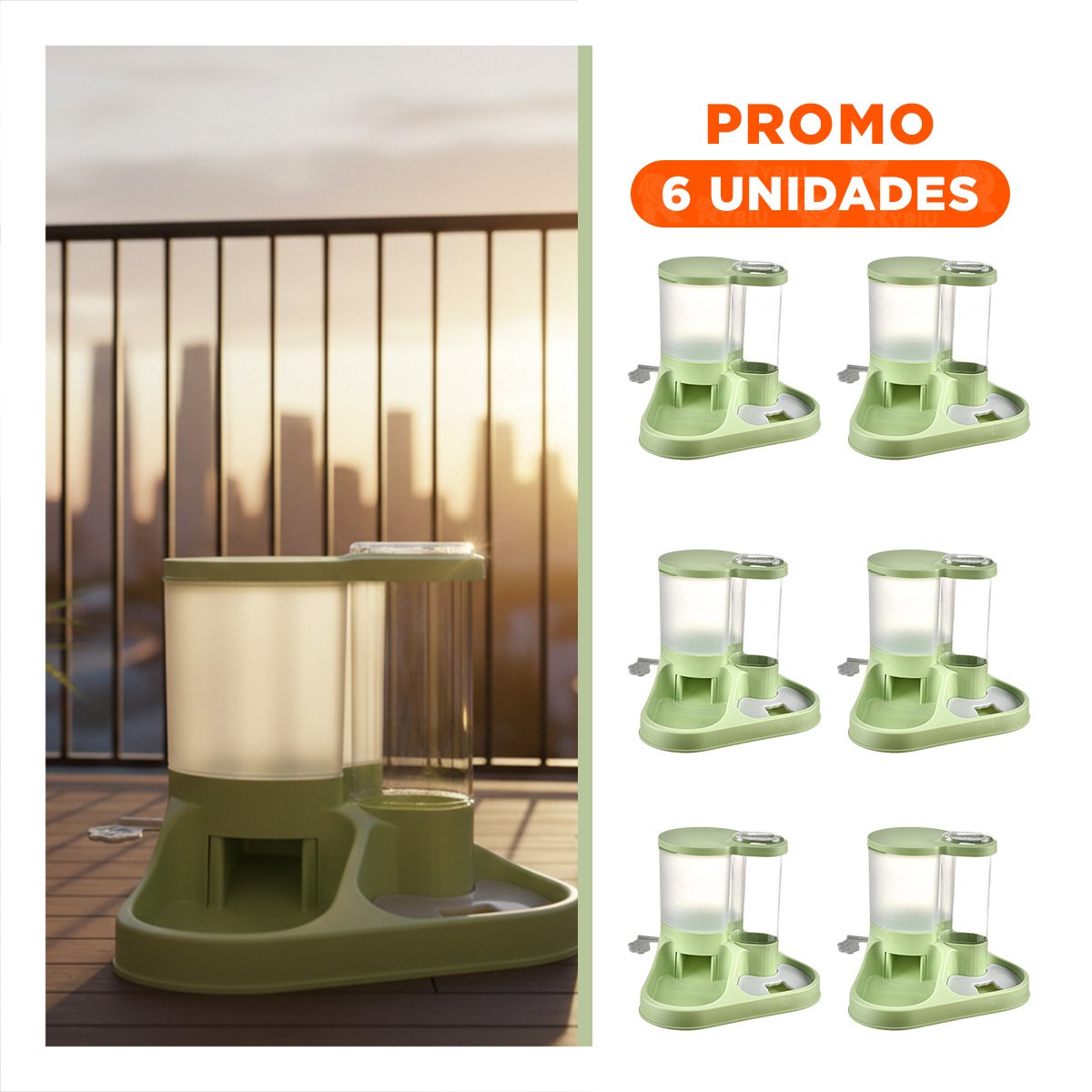 PACK6 FUENTE INTEGRADA CON PLATO PARA MASCOTA CON LLAVE - 1