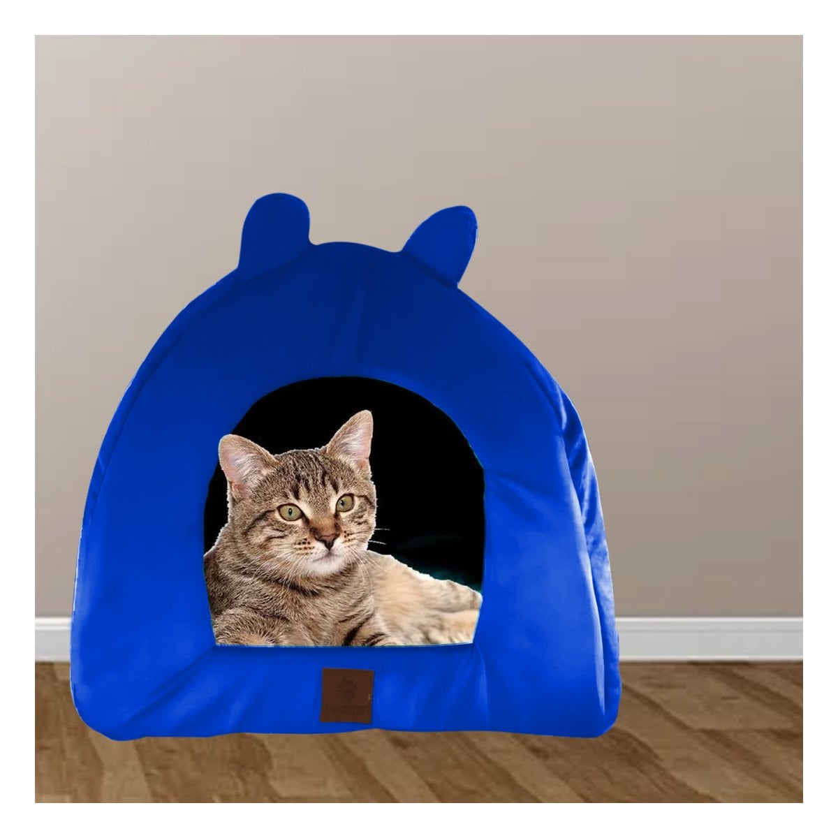 PACK2 DORMIDERO TIPO REFUGIO PARA GATO TALLA L AZUL ELECTRICO Y+REGALO STICKER - 3
