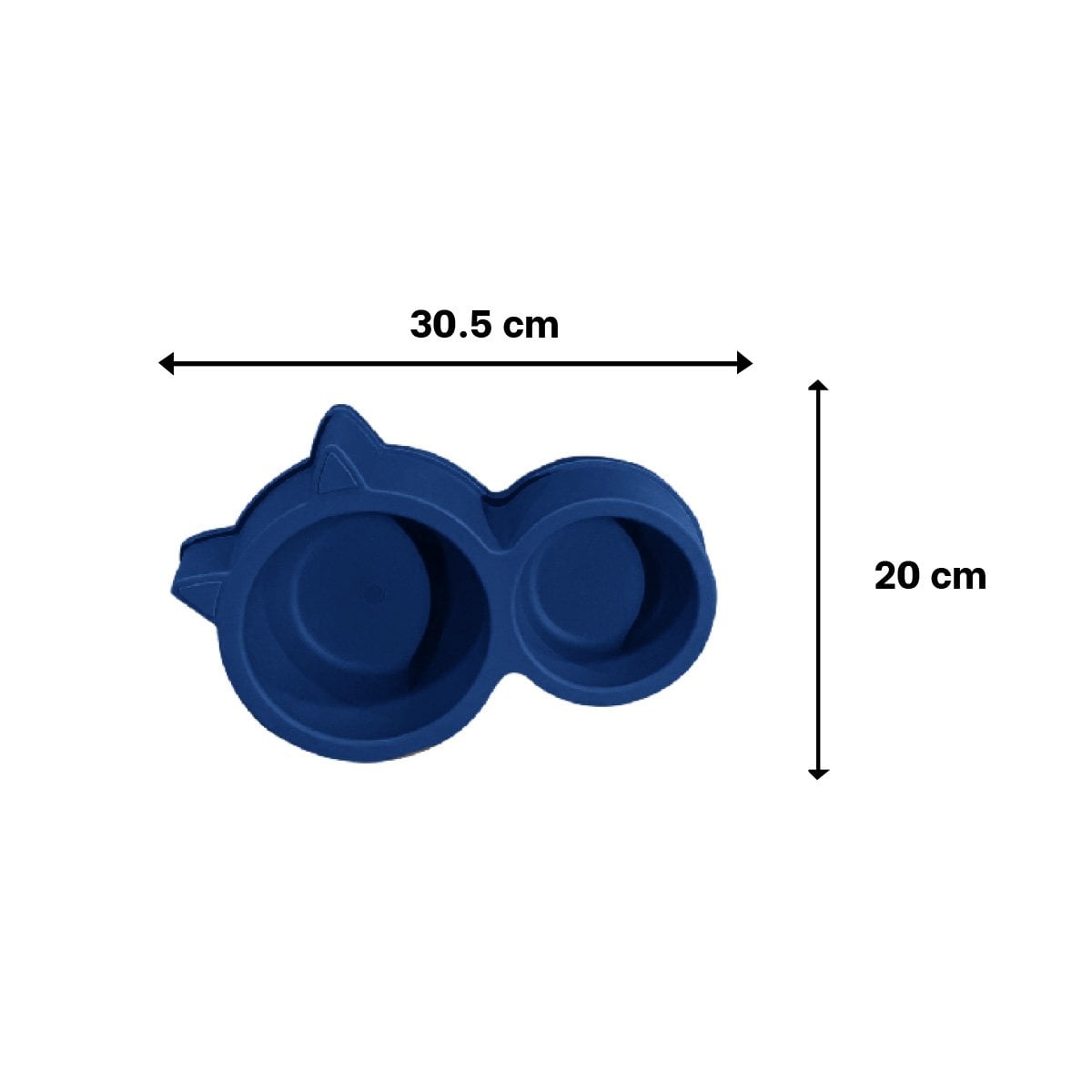 PACK2 ALIMENTADOR MASCOTA DOBLE CON OREJAS DE GATO AZUL MARINO COMODO - 4