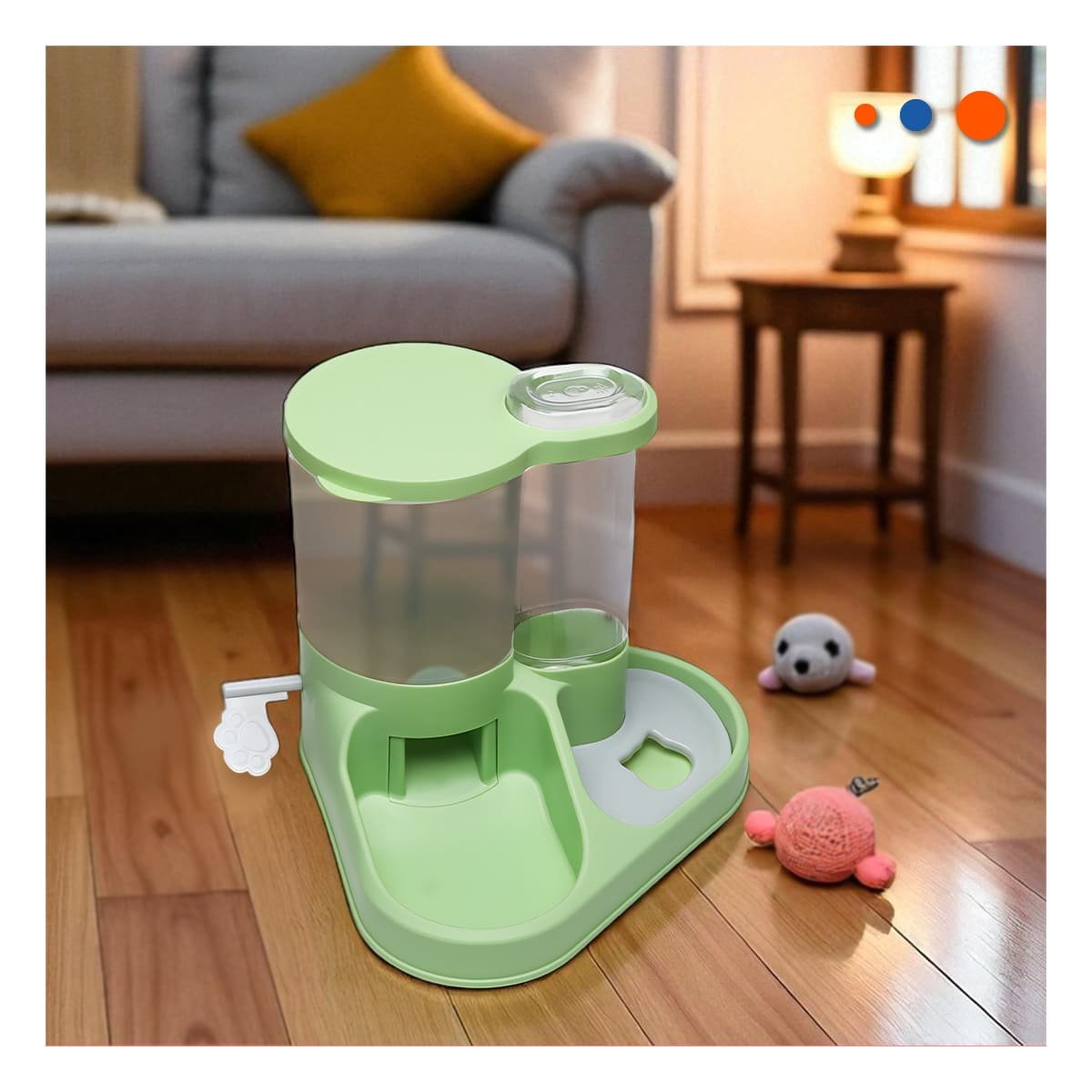 PACK6 SOPORTE INTEGRADO DE ALIMENTACION PARA MASCOTA CON LLAVE Y+PAPEL REGALO - 2