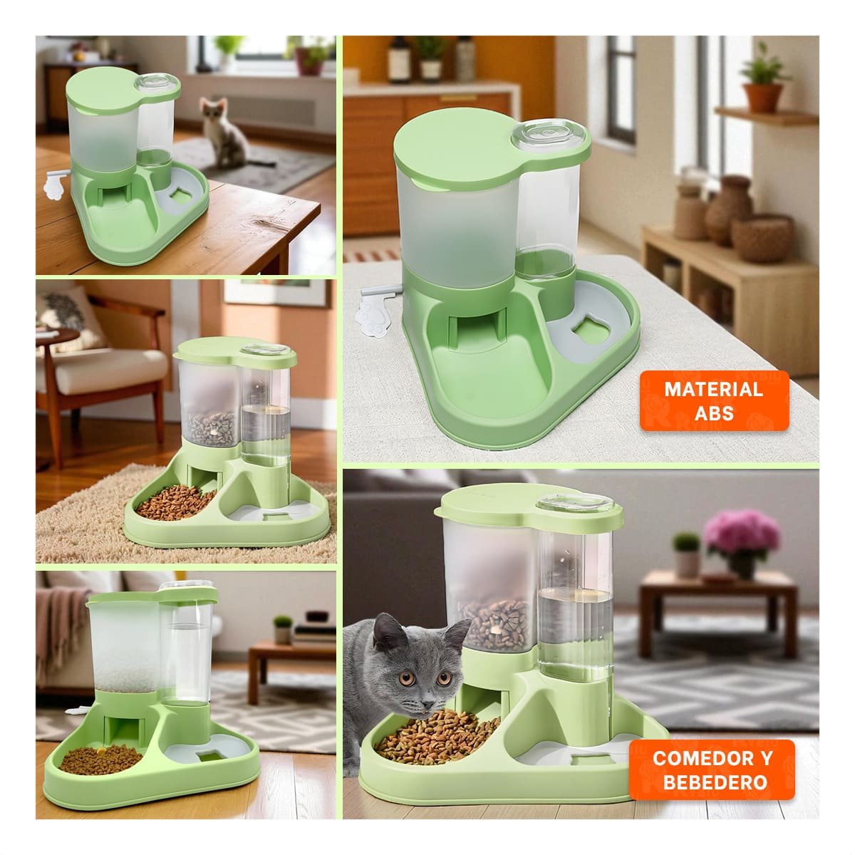 PACK6 SOPORTE INTEGRADO DE ALIMENTACION PARA MASCOTA CON LLAVE Y+PAPEL REGALO - 3