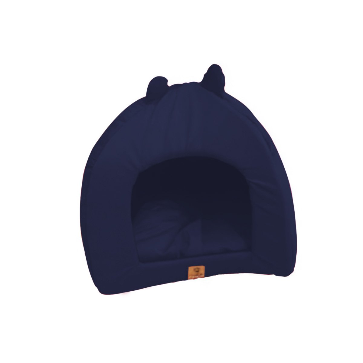 LECHO ACOLCHADO TIPO REFUGIO PARA MASCOTA TALLA L ESTILO GATITOS AZUL MARINO Y+PAPEL REGALO - 1