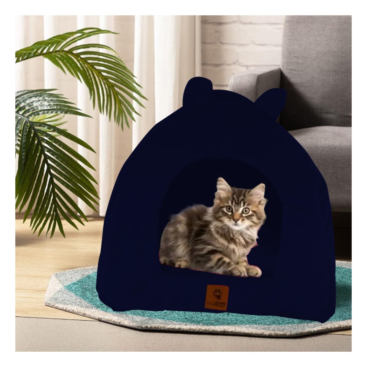 PACK6 CAMA PROTECTORA CERRADA PARA GATO TALLA L AZUL MARINO - 2