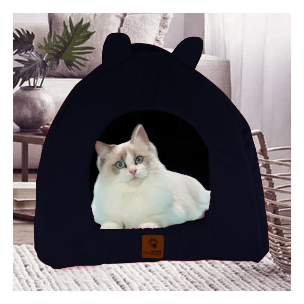 PACK6 CAMA PROTECTORA CERRADA PARA GATO TALLA L AZUL MARINO - 5