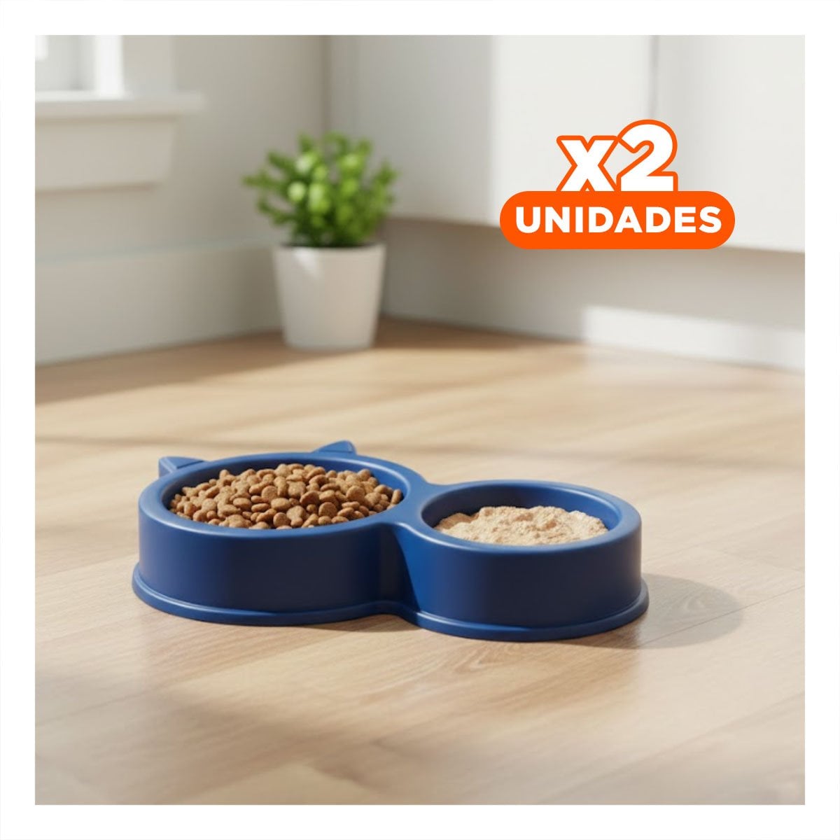 PACK2 ACCESORIO MASCOTA DOBLE CON OREJAS DE GATO AZUL MARINO FUNCIONAL Y+REGALO STICKER - 1