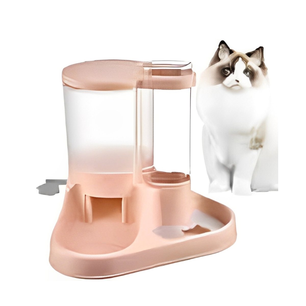 EQUIPO DE COMIDA Y AGUA PARA MASCOTA CON LLAVE ROSADO CLARO FUNCIONAL Y+LIGAS REGALO - 3