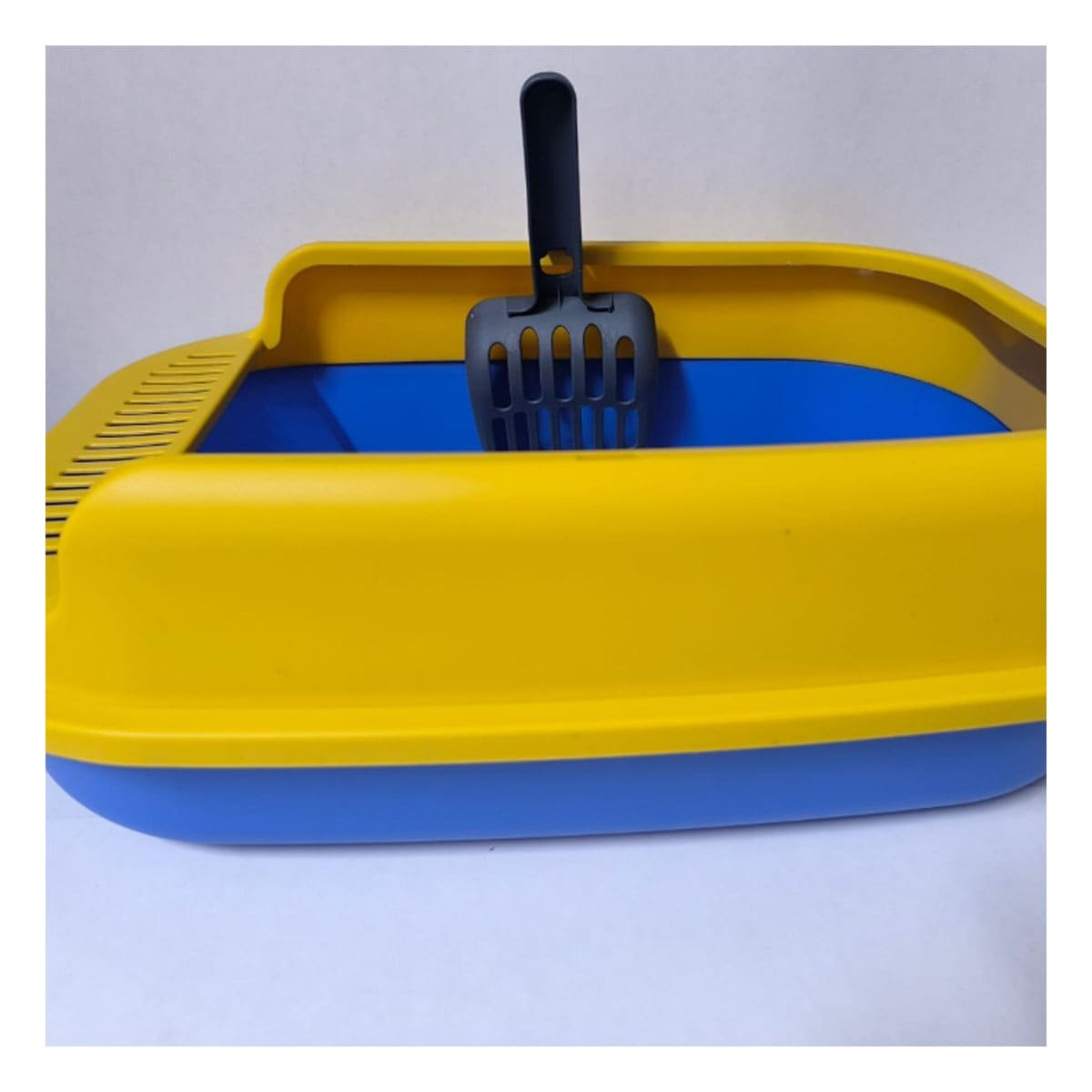 DEPOSITO HIGIENICO PARA GATO DISENO ESPACIOSO 51X36,5CM AZUL Y AMARILLO Y+PAPEL REGALO - 3