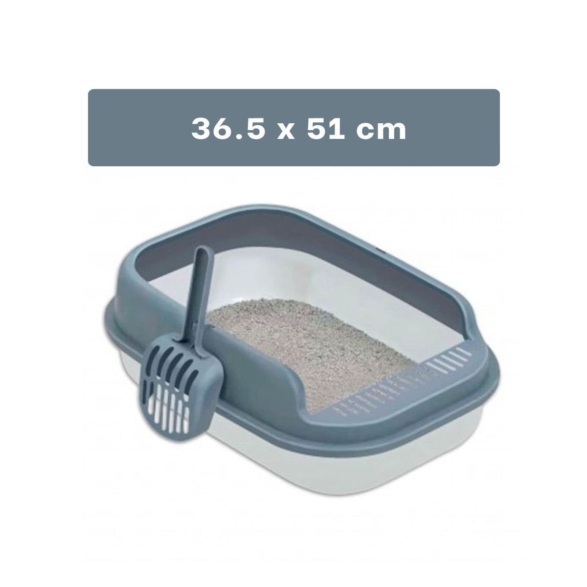 PACK2 CONTENEDOR HIGIENICO CON BORDES ALTOS 51X36,5CM BLANCO Y PLOMO Y+REGALO STICKER - 4