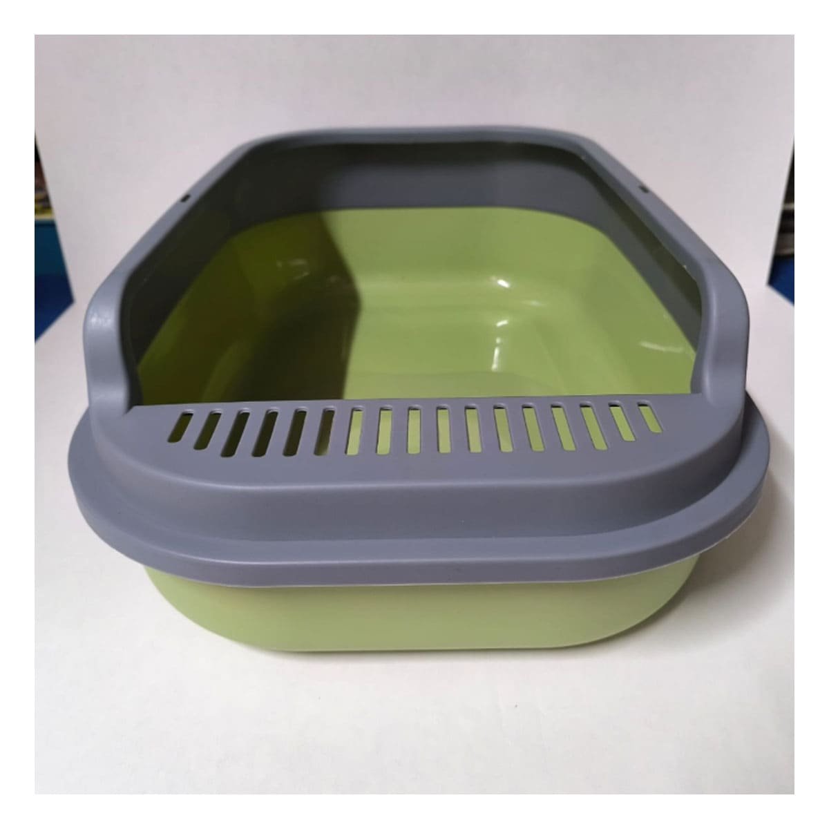 PACK2 CAJON SANITARIO ABIERTO PARA GATO 51X36,5CM VERDE Y PLOMO - 3