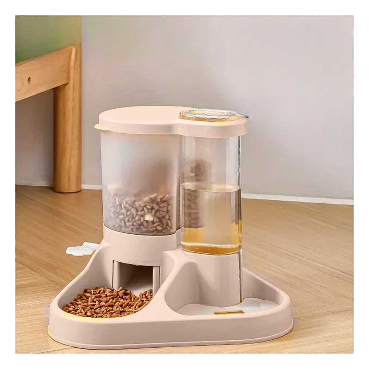 MODULO DE COMIDA Y AGUA PARA MASCOTA CON LLAVE ROSADO CLARO PRACTICO Y+PAPEL REGALO - 3