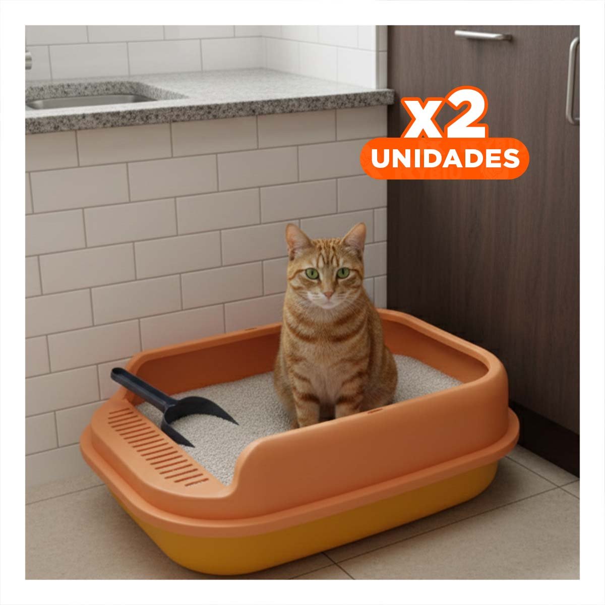PACK2 ESPACIO PLASTICO AMPLIO Y SEGURO 51X36,5CM NARANJA Y+REGALO STICKER - 1