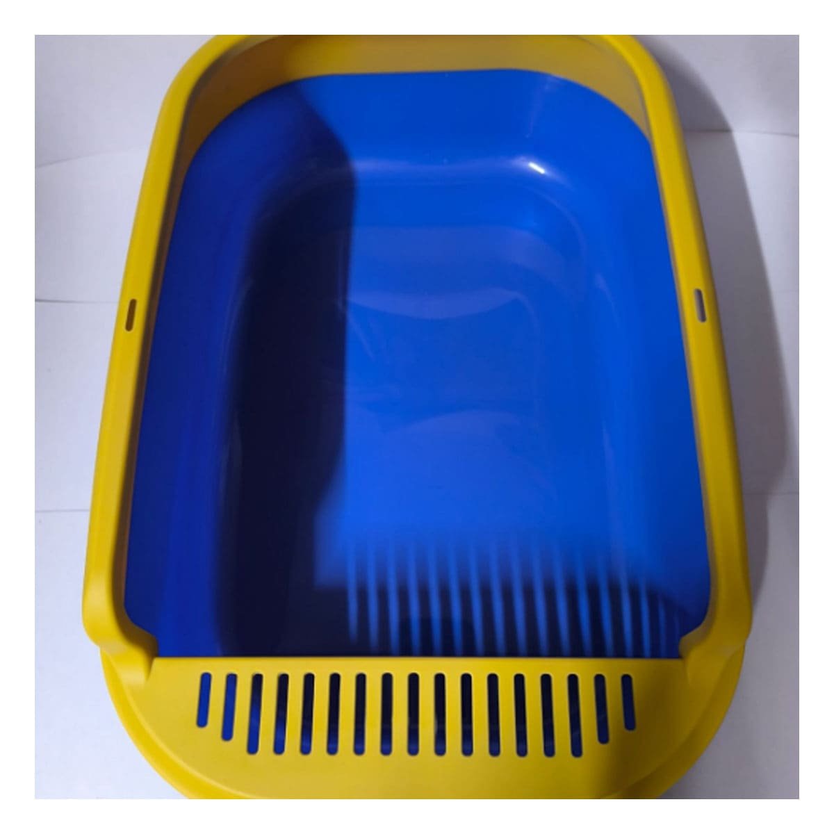 PACK6 CUBETA SANITARIA PARA GATO CON BASE FIRME 51X36,5CM AZUL Y AMARILLO - 3