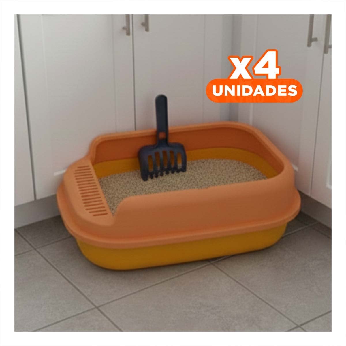PACK4 ESPACIO FUNCIONAL PARA CONTROL DE ARENA 51X36,5CM NARANJA - 1