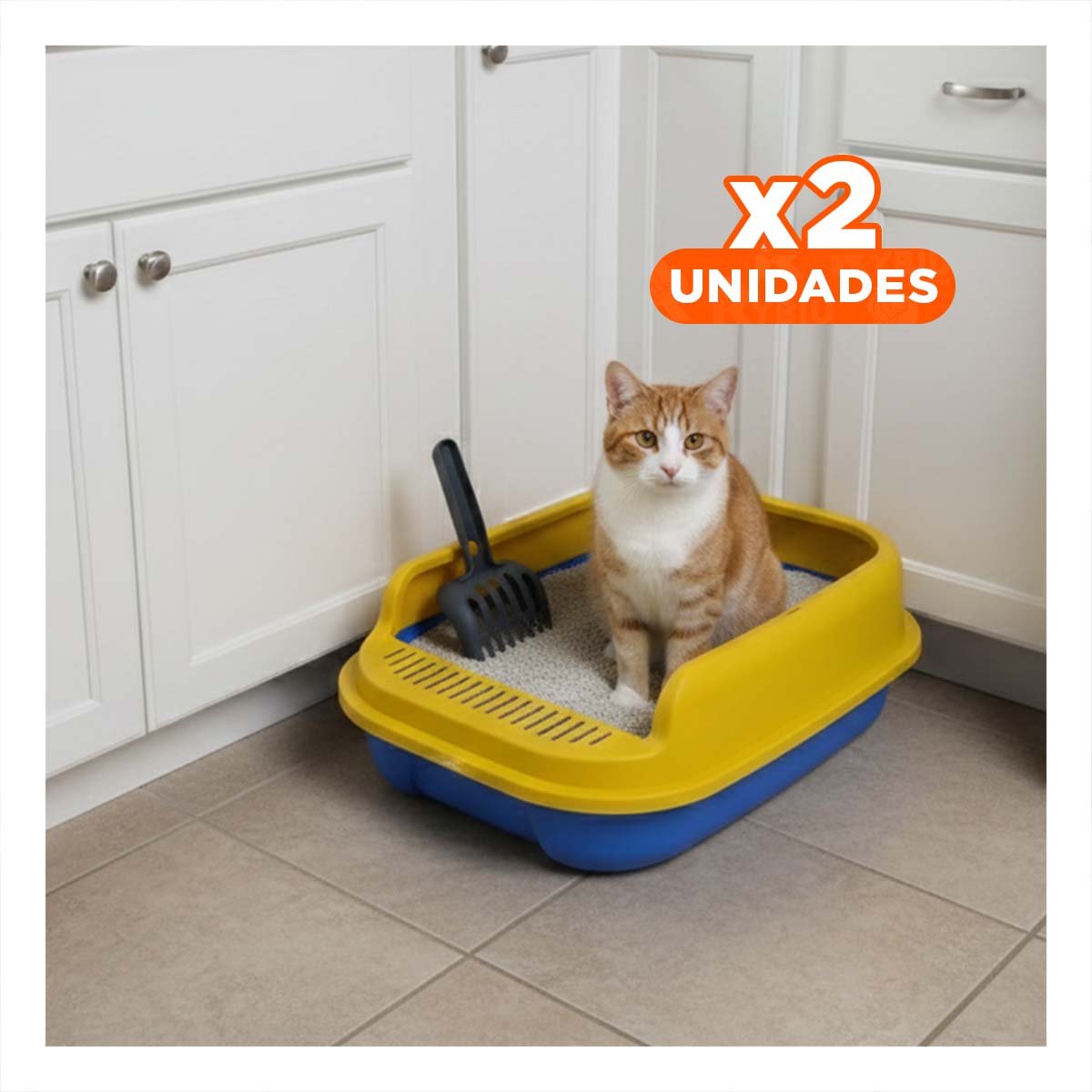 PACK2 BATEA SANITARIA CON ESTRUCTURA FIRME 51X36,5CM AZUL Y AMARILLO Y+REGALO STICKER - 1