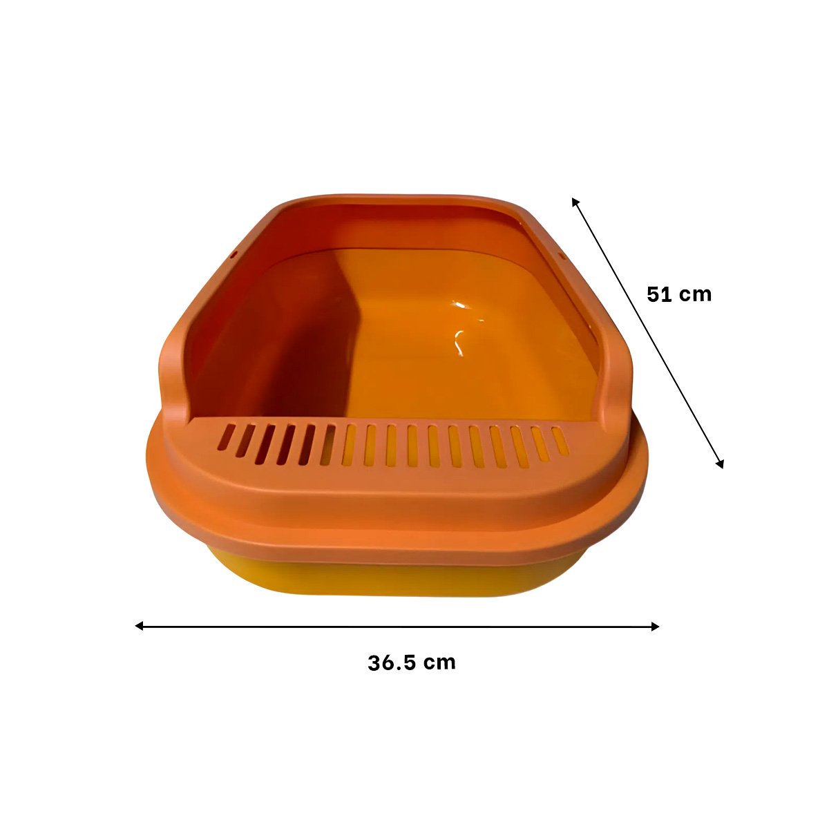 ARENERO PARA GATO DISENO AMPLIO Y COMODO 51X36,5CM NARANJA Y+PAPEL REGALO - 4