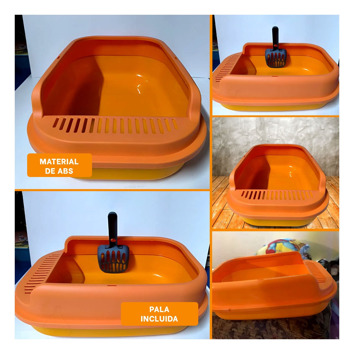 ARENERO PRACTICO PARA CONTROL DE ARENA 51X36,5CM NARANJA Y+LIGAS REGALO - 5